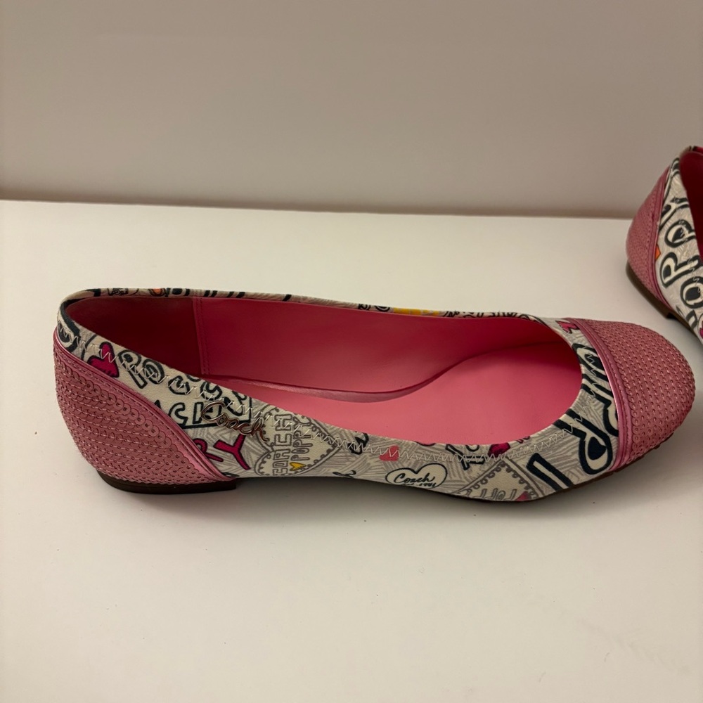 Coach RARE vintage collection 2011 sequinned Multicolour Flats + wristlet bag - Picture 6 of 9